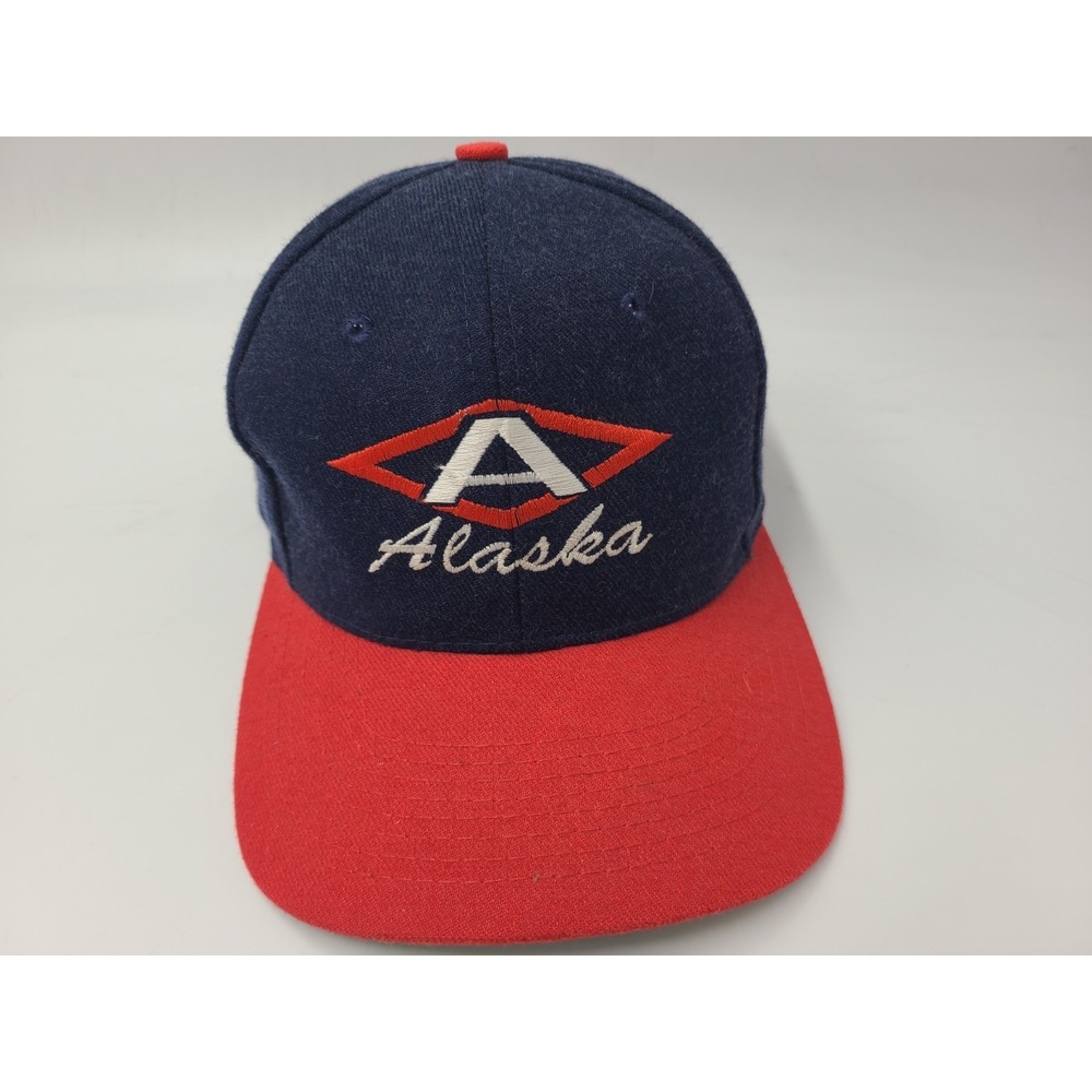 Vintage Alaska Logo Northern Pro Snapback Hat Cap Wool Blend Men Women‎ Blue Red